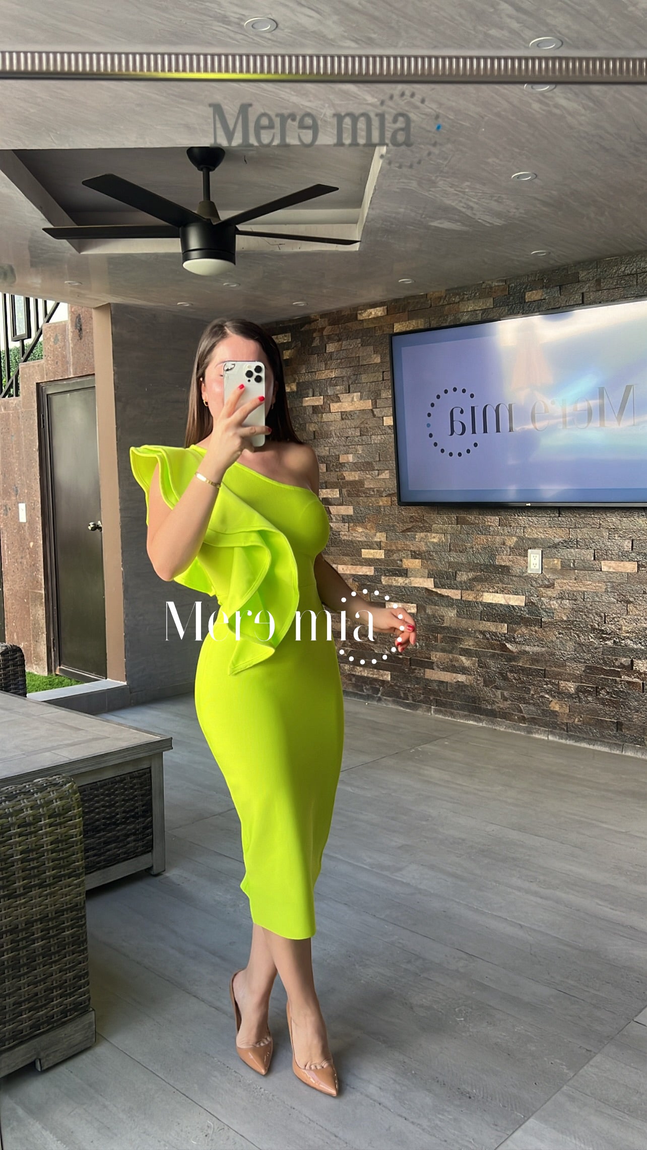 Vestido verde limon escarola