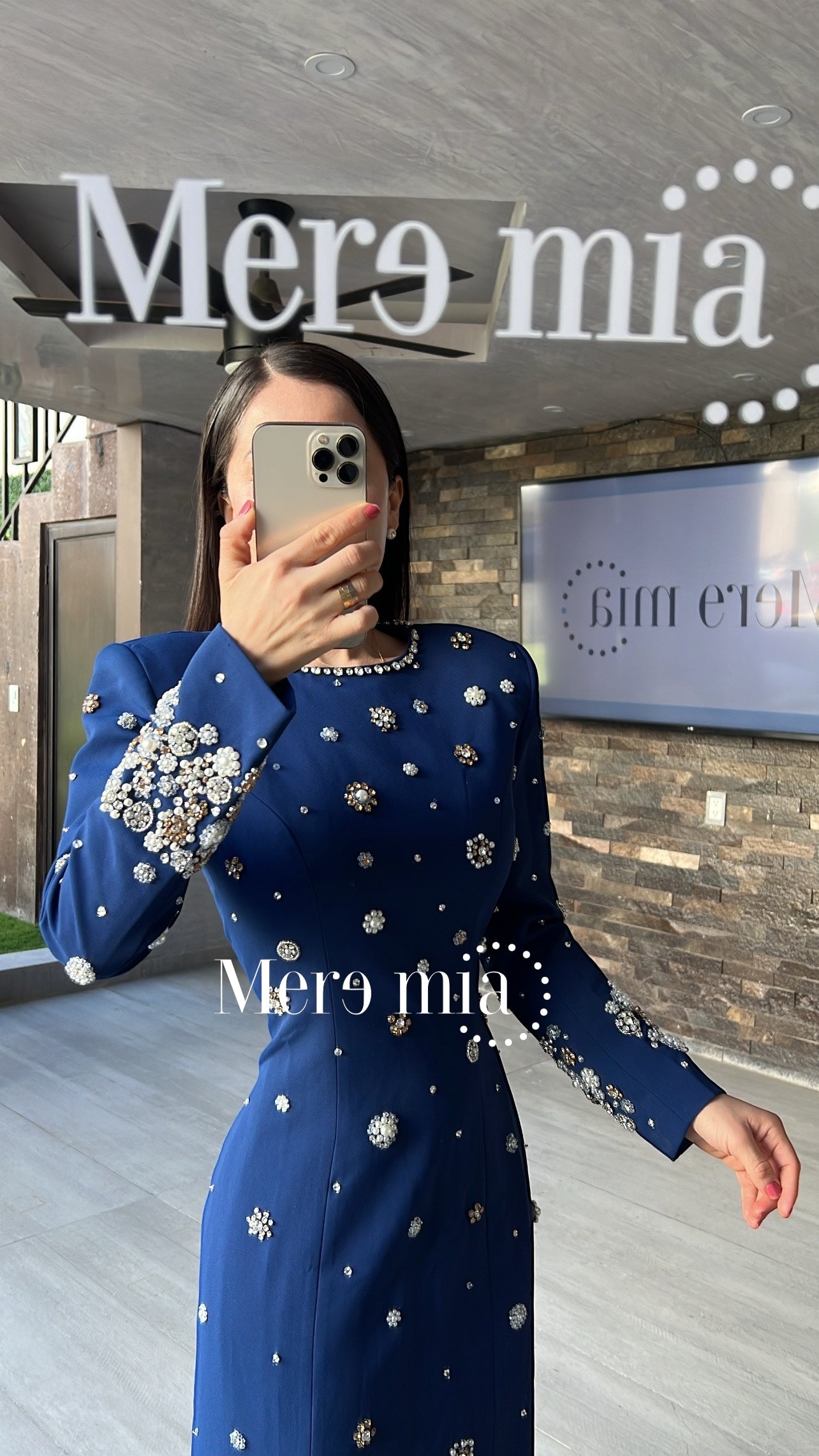 Vestido azul circ apl