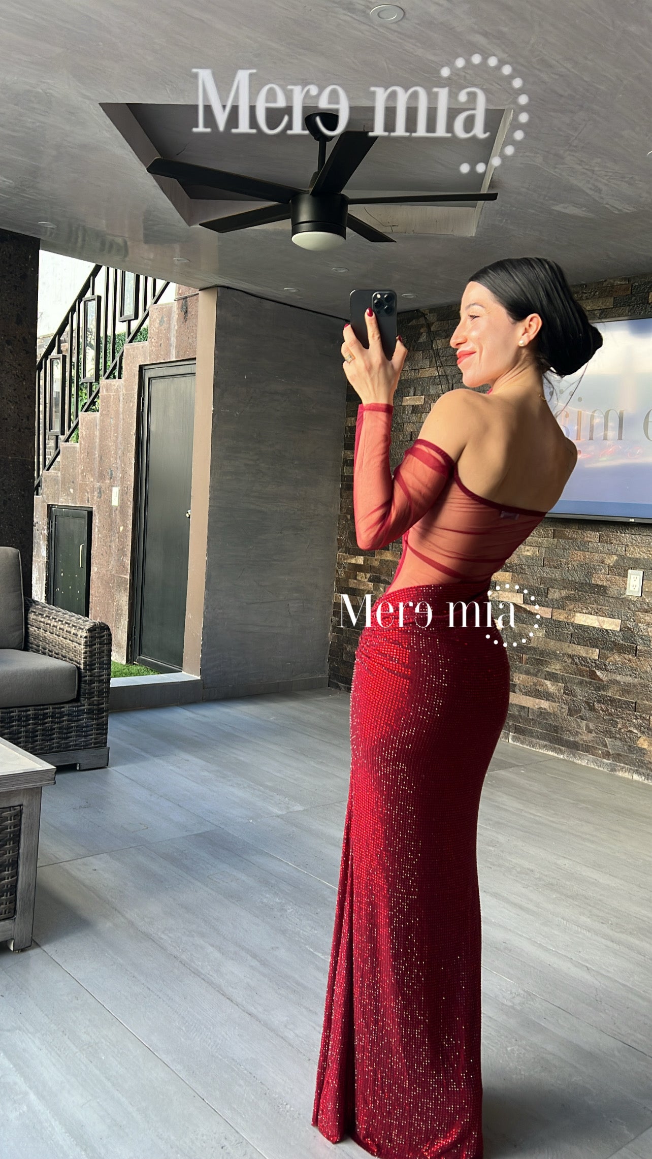 Vestido tinto puntos ml