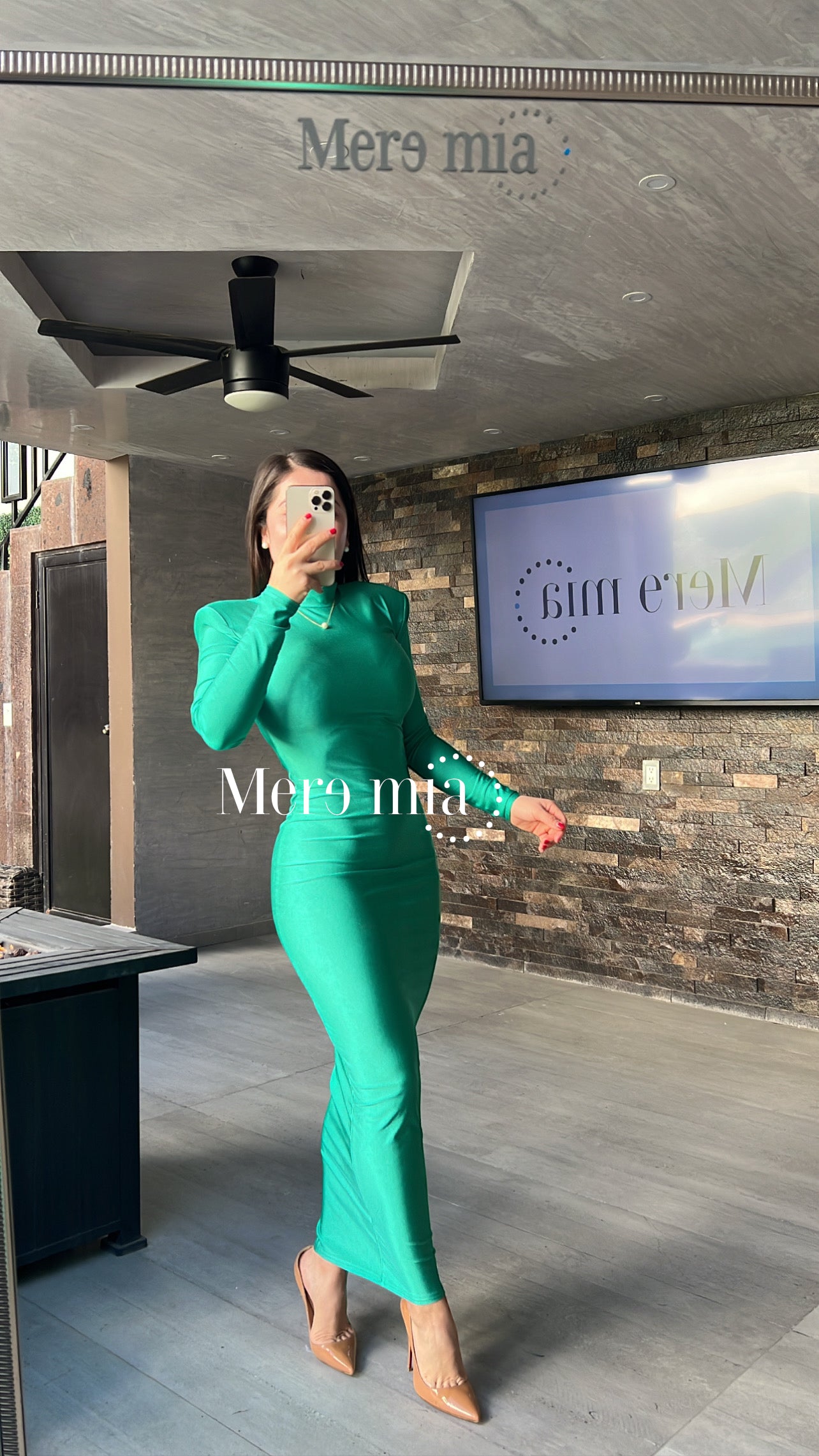 Vestido verde stretch