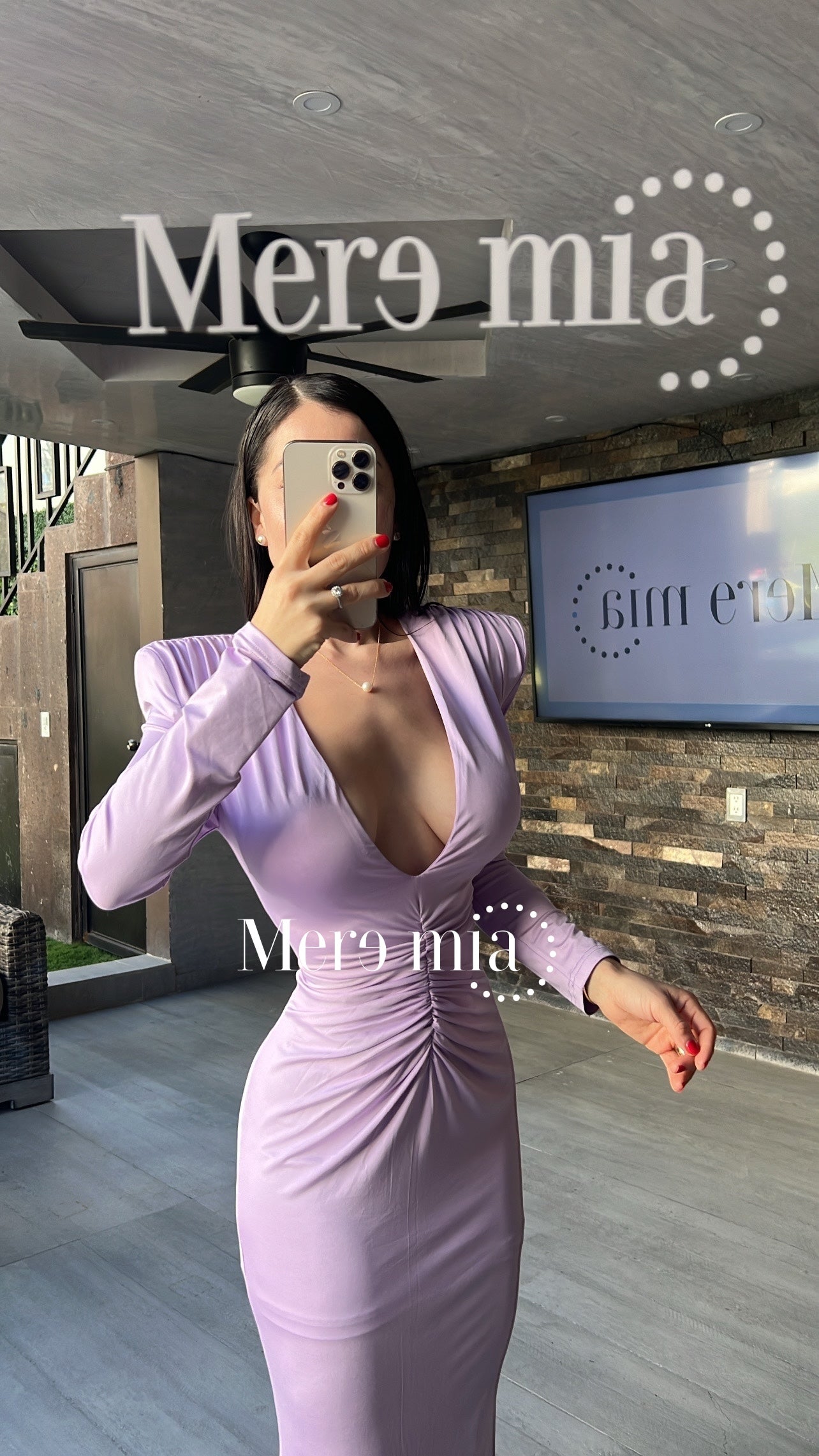 Vestido lila plisado V