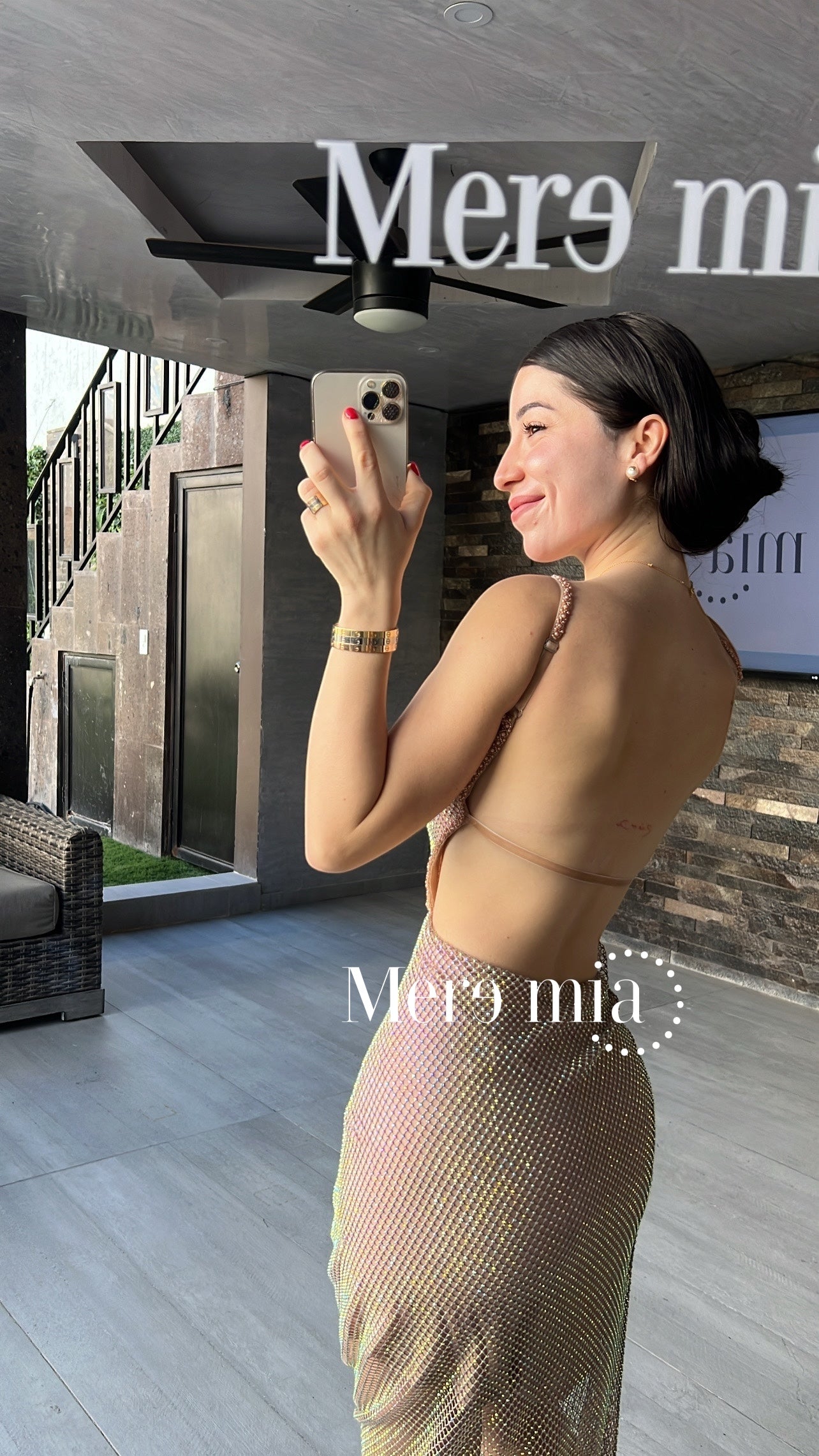 Vestido moka puntos flor