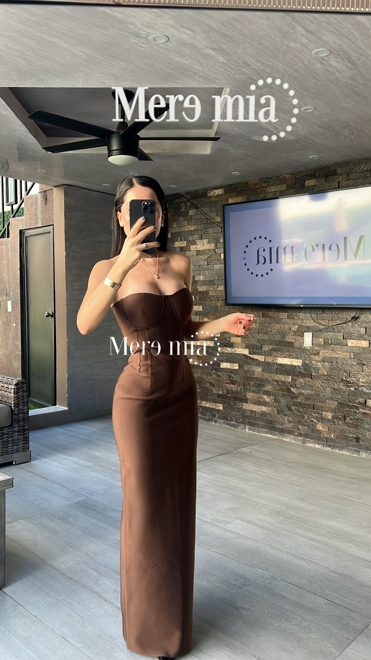 Vestido cafe strapp copas