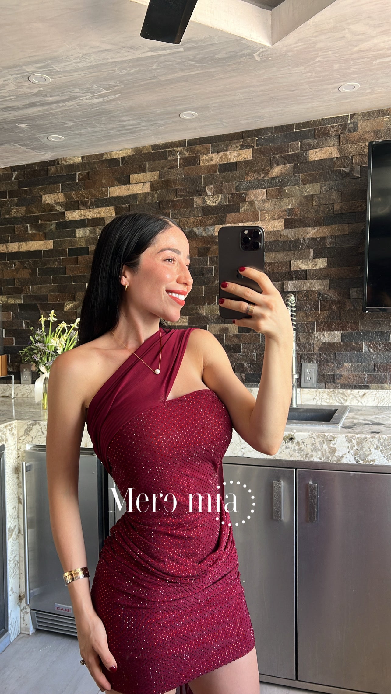 Vestido puntos estola malla