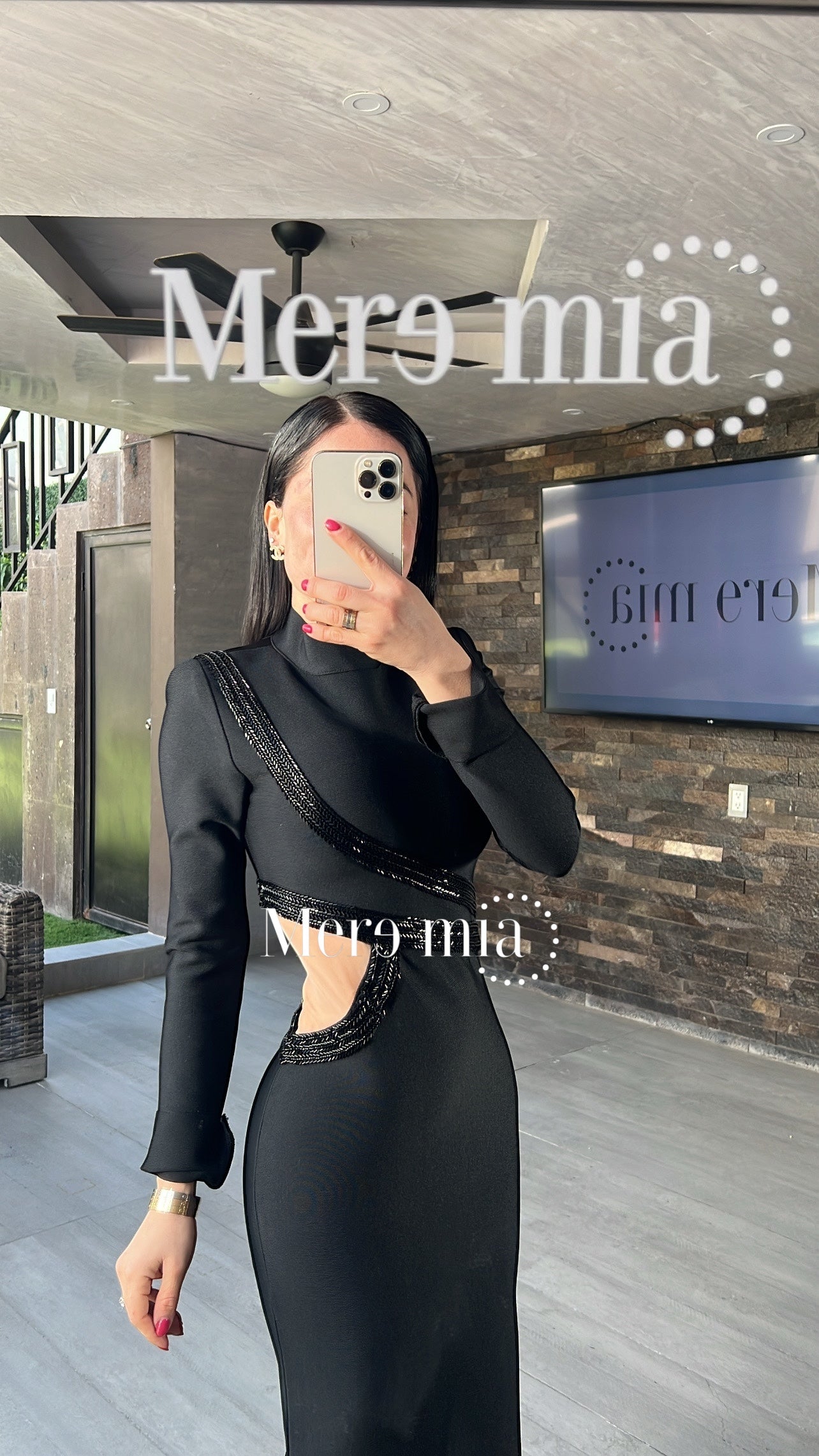 Vestido negro apl negras