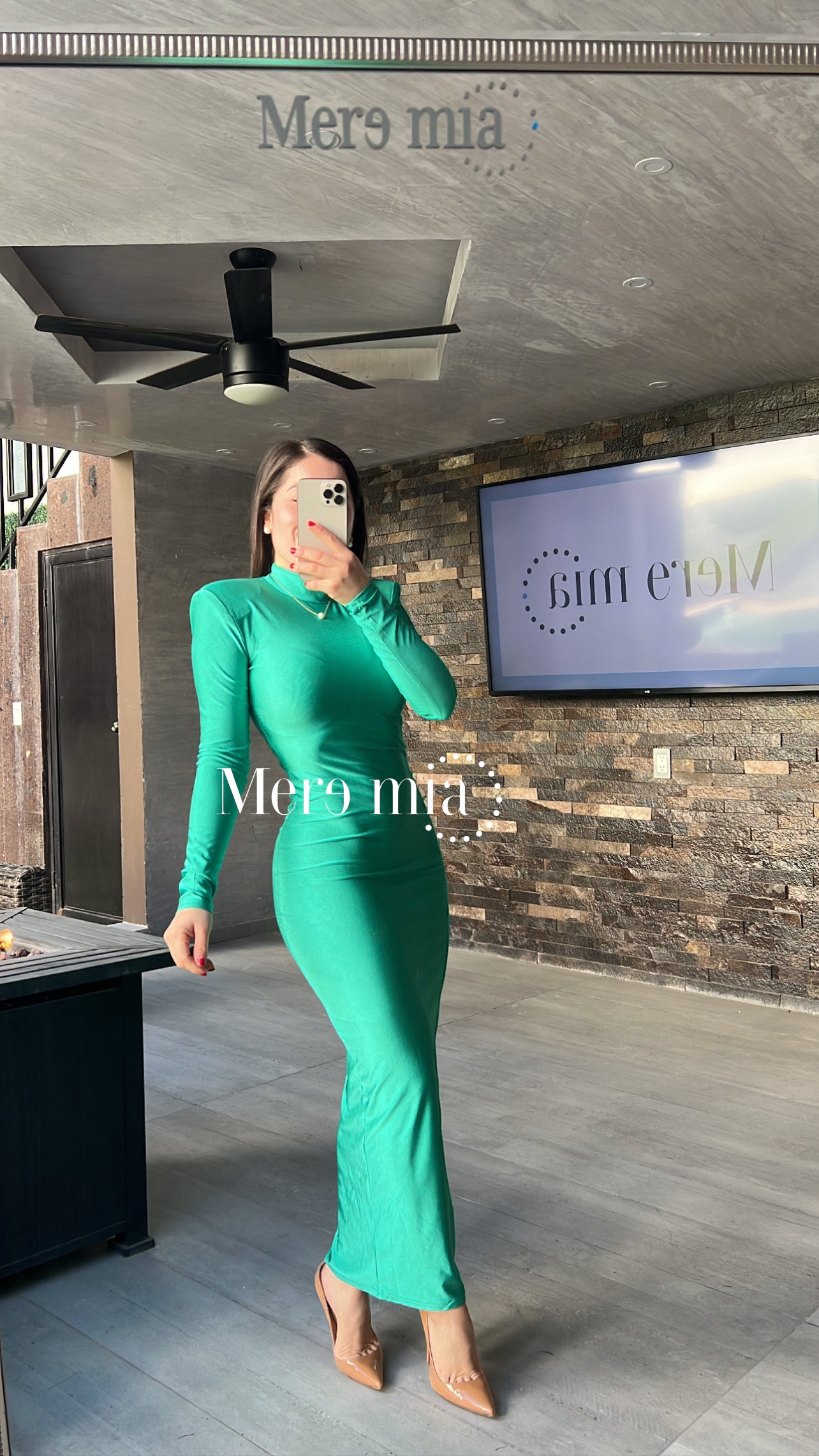 Vestido verde stretch