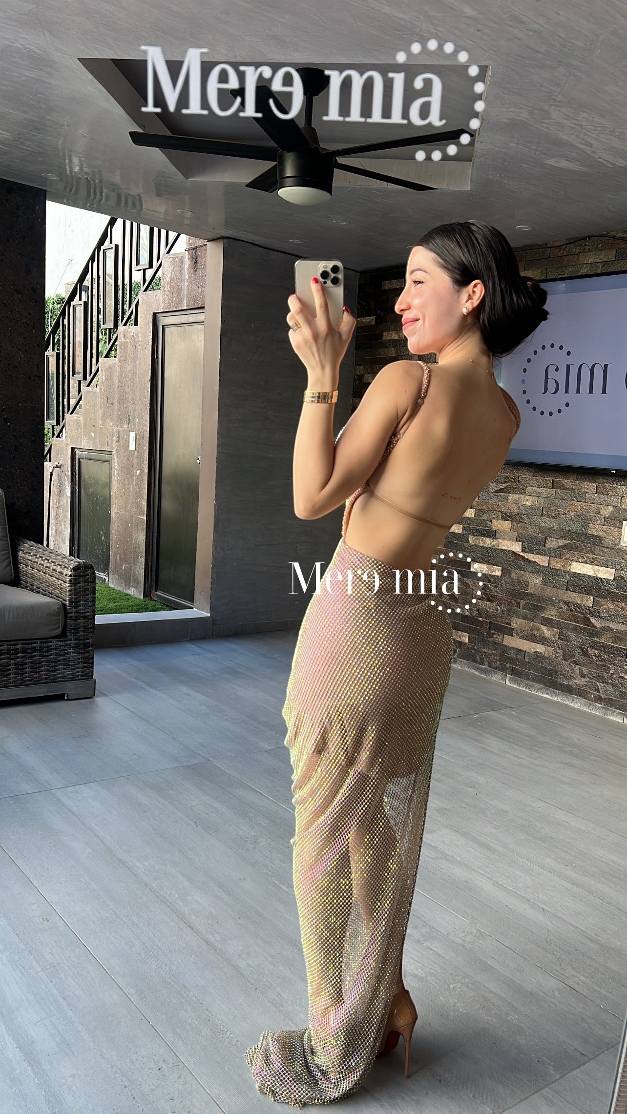 Vestido moka puntos flor