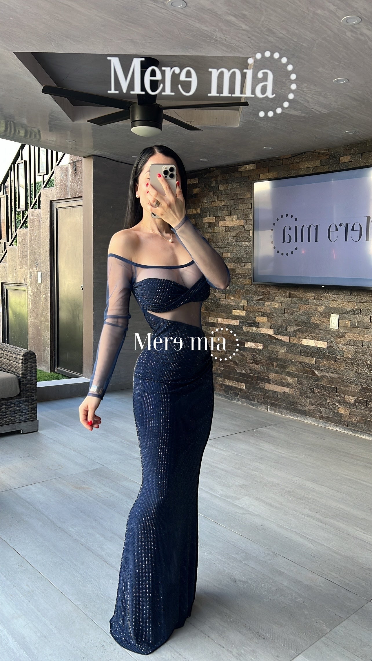 Vestido azul puntos ml