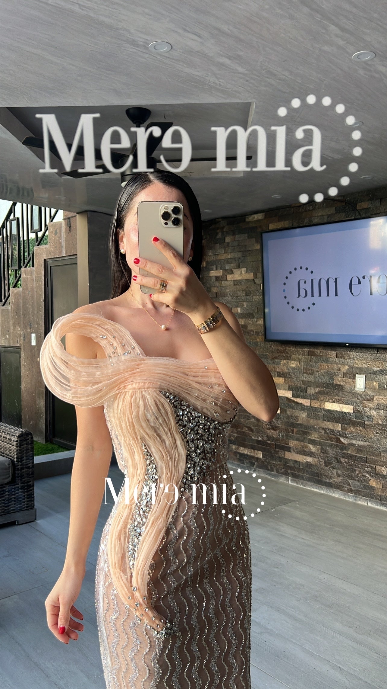 Vestido tul moño mel