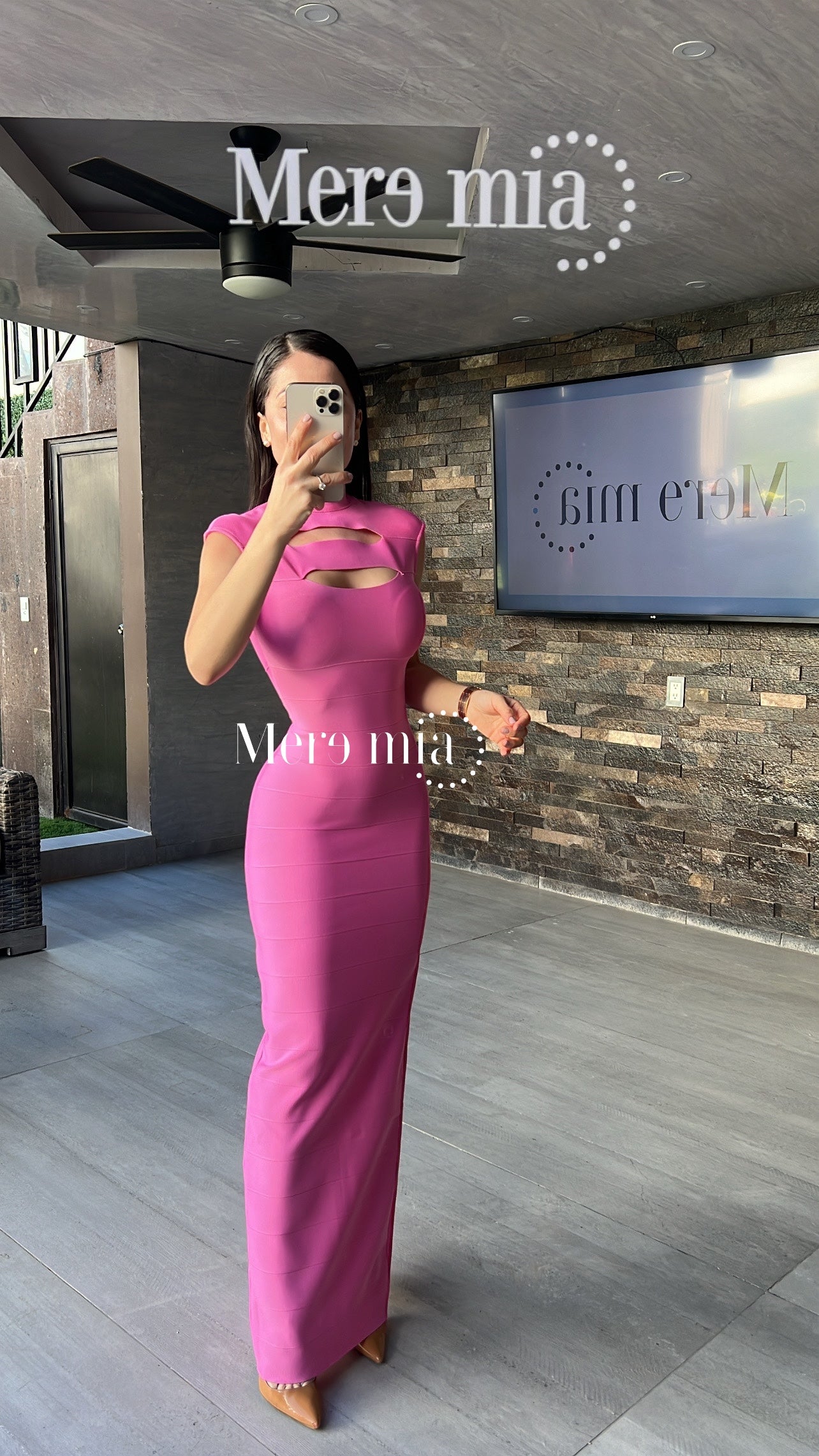 Vestido rosa rayas pech