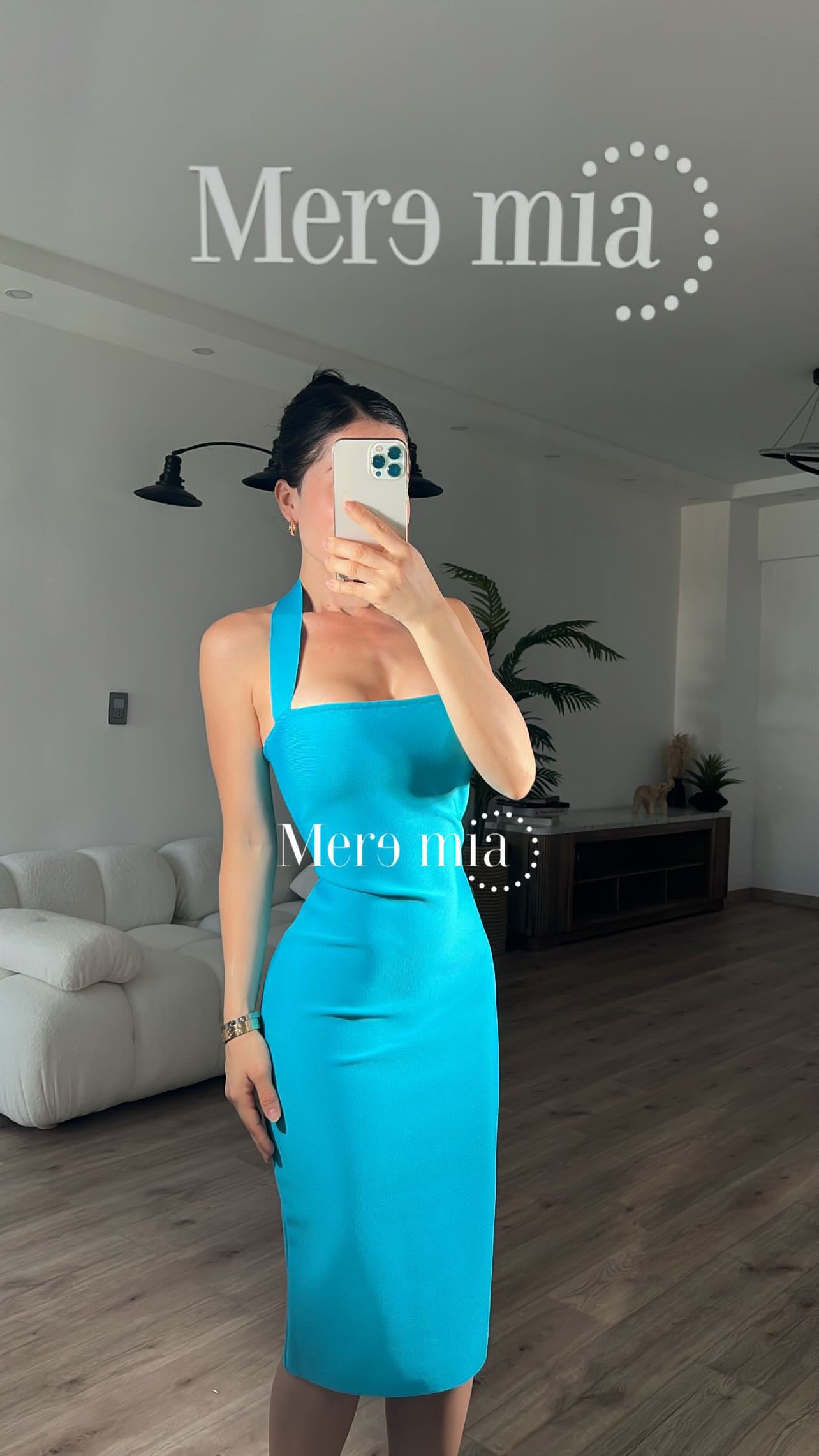 Vestido halter turq