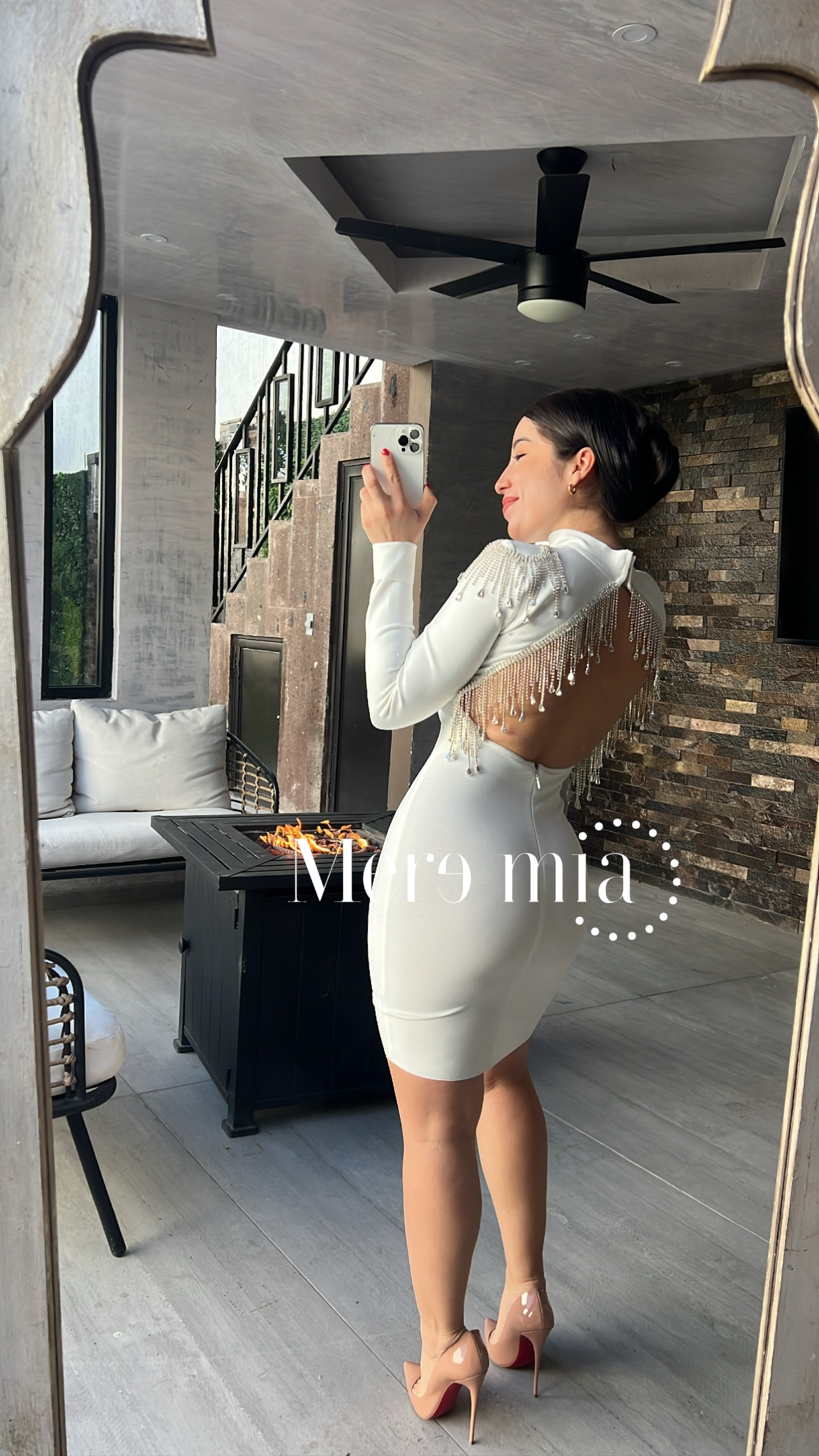 Vestido espalda con brillos bandage