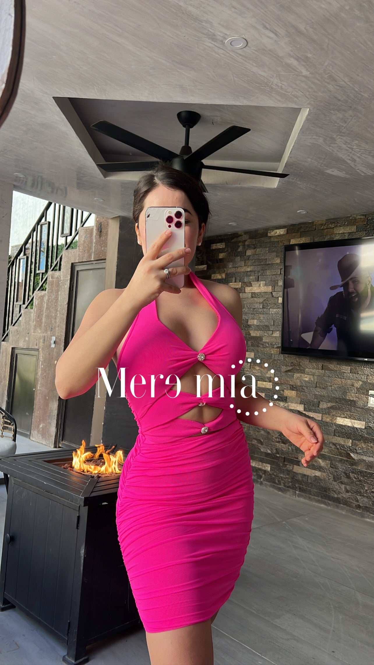 Vestido rosa mexicano halter