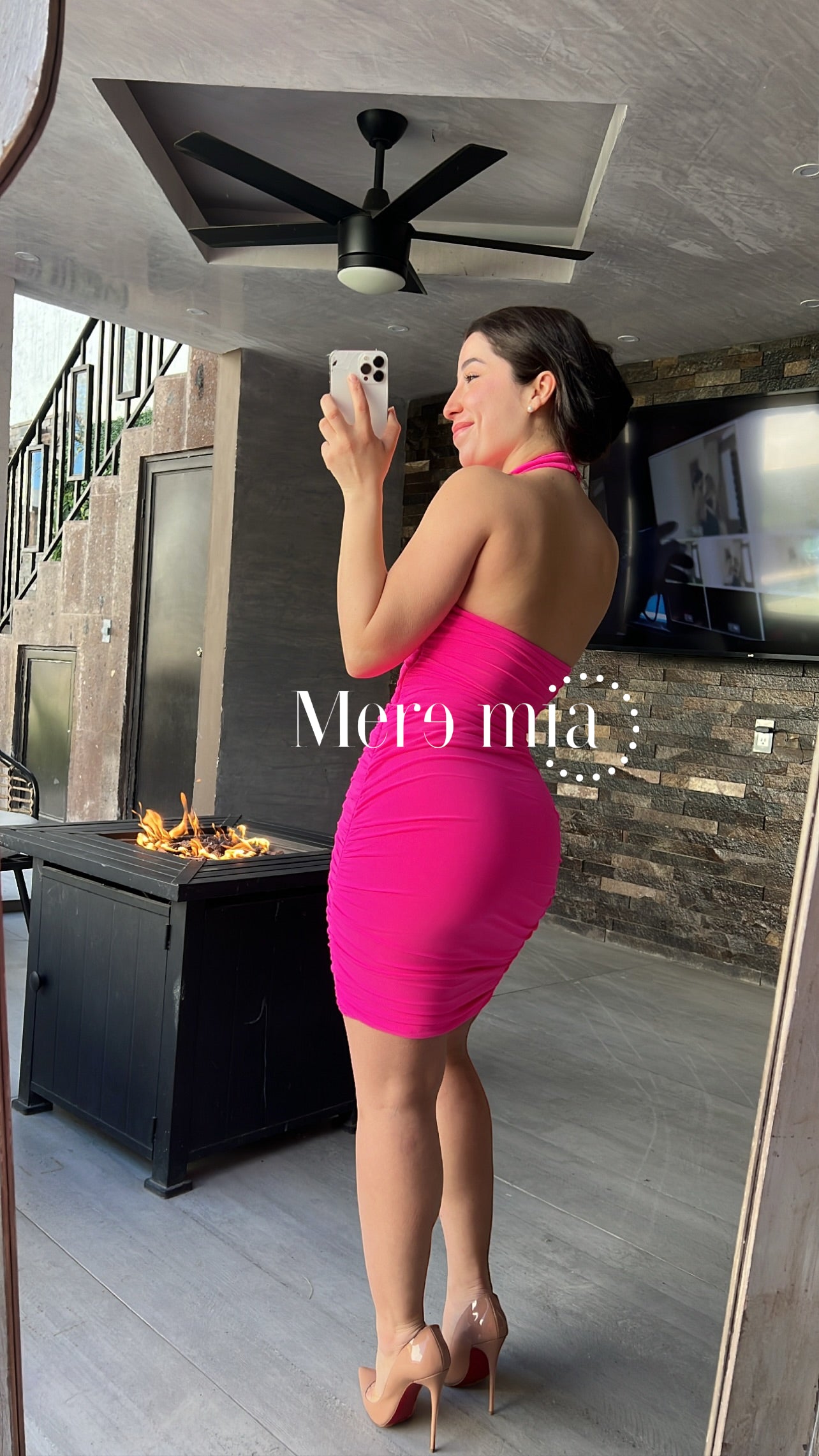 Vestido rosa mexicano halter