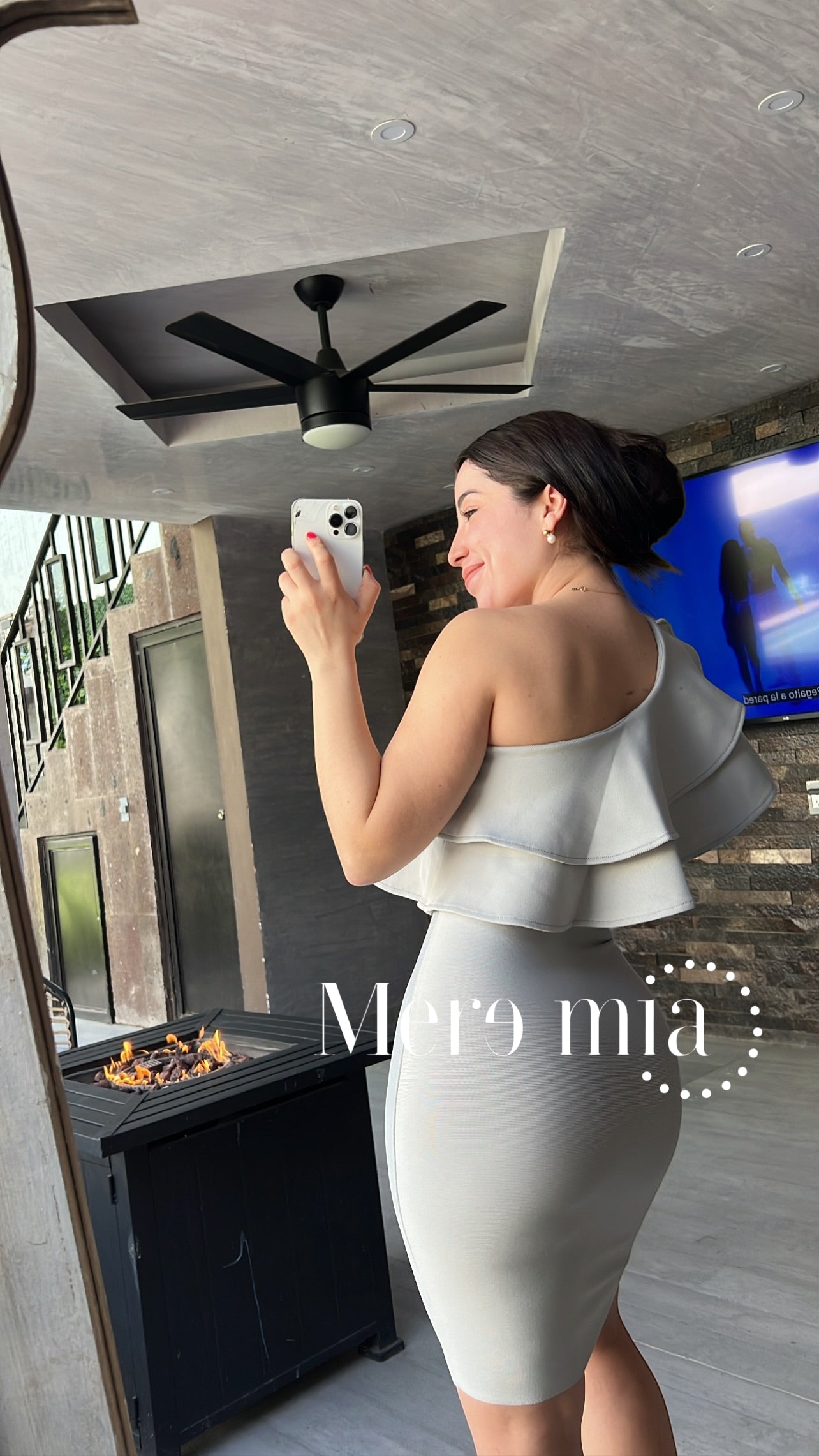 Vestido de un hombro olan