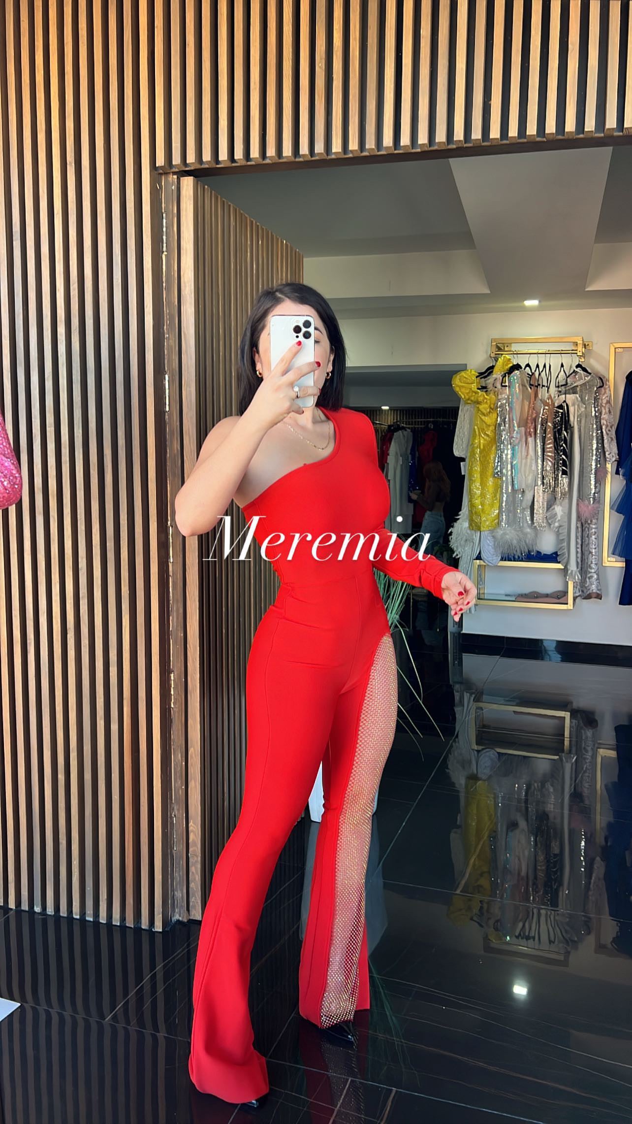 Jumpsuit  hombro y pierna brillo