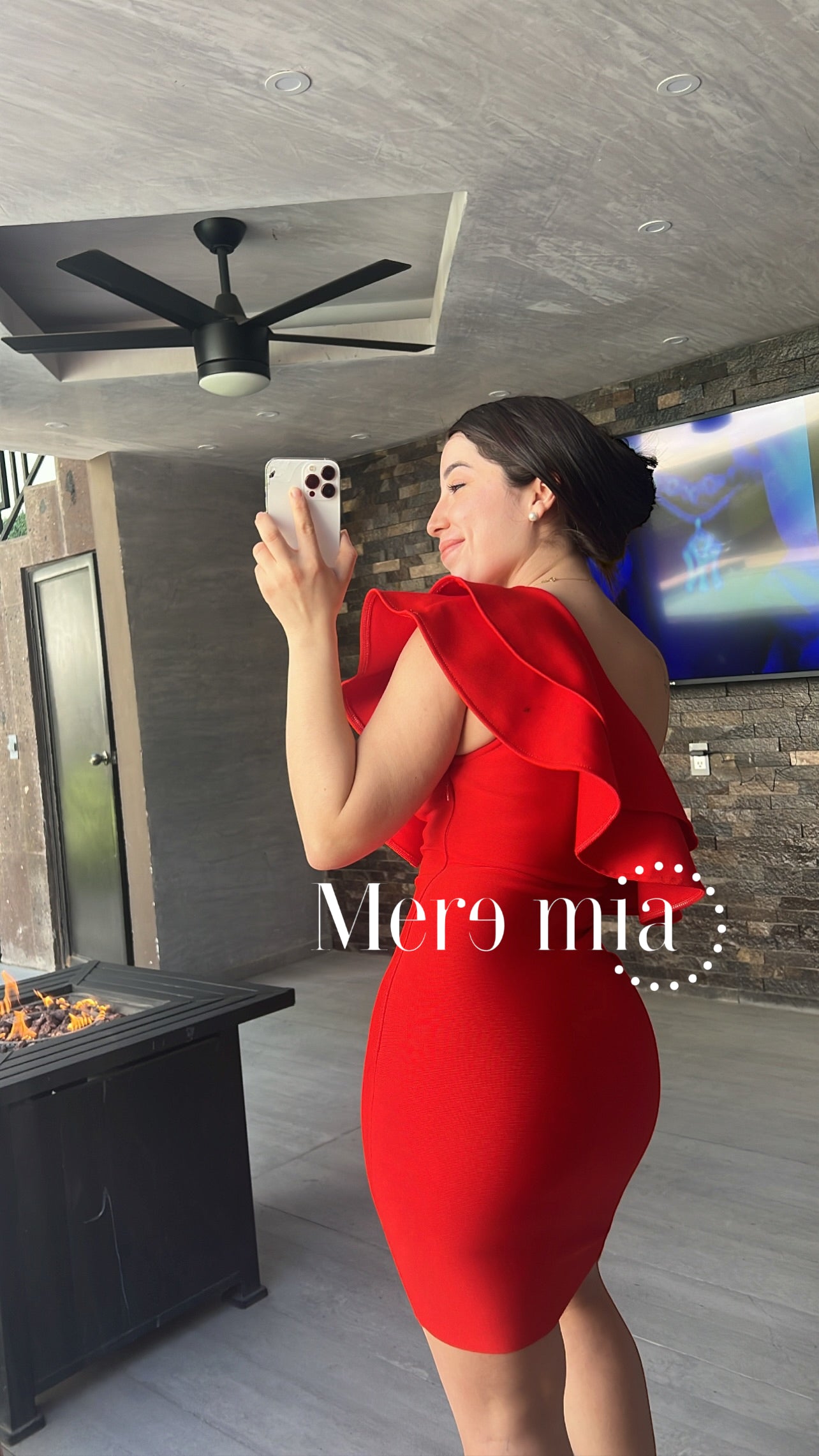 Vestido de un hombro olan