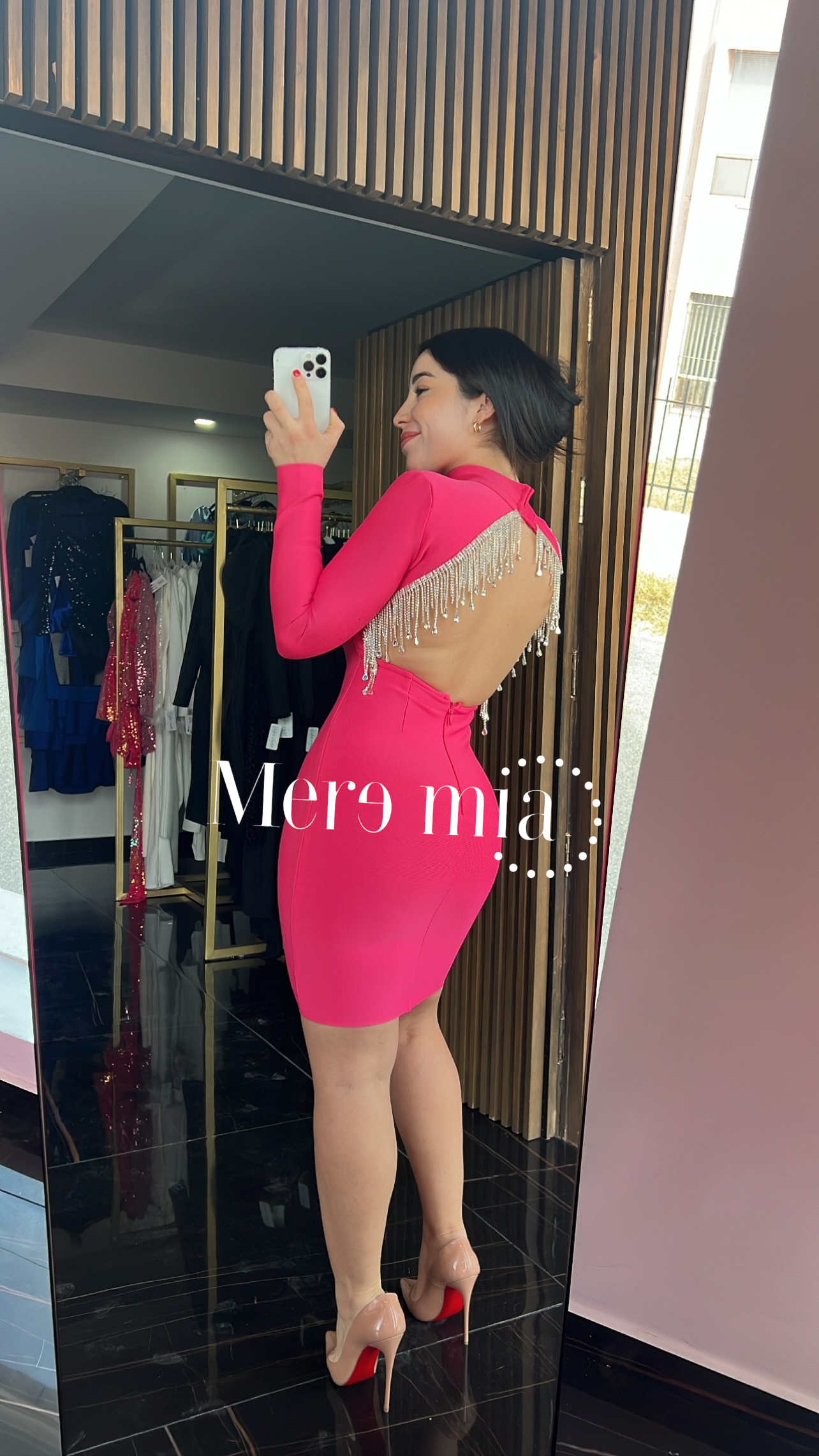 Vestido espalda con brillos bandage