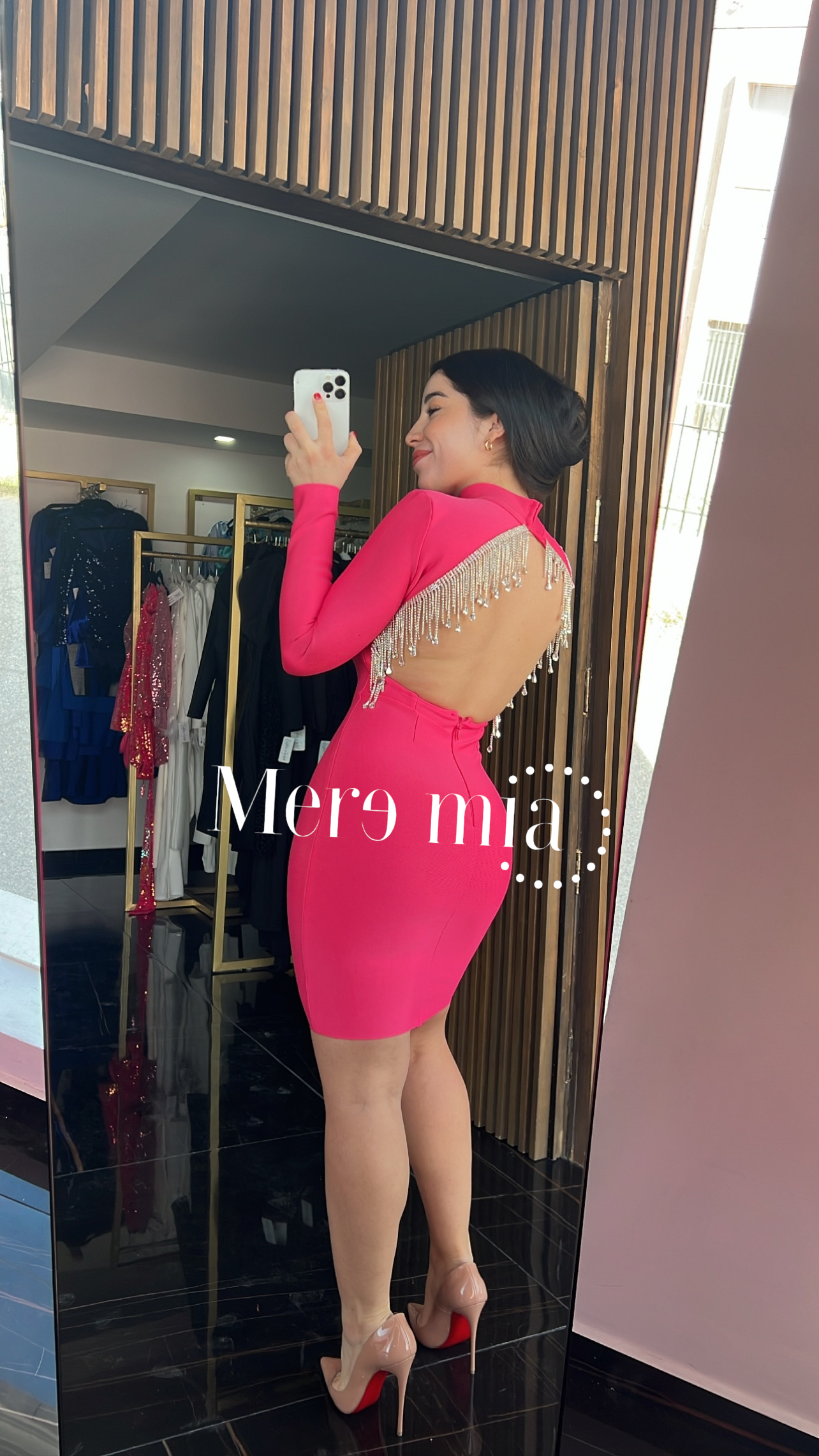 Vestido espalda con brillos bandage