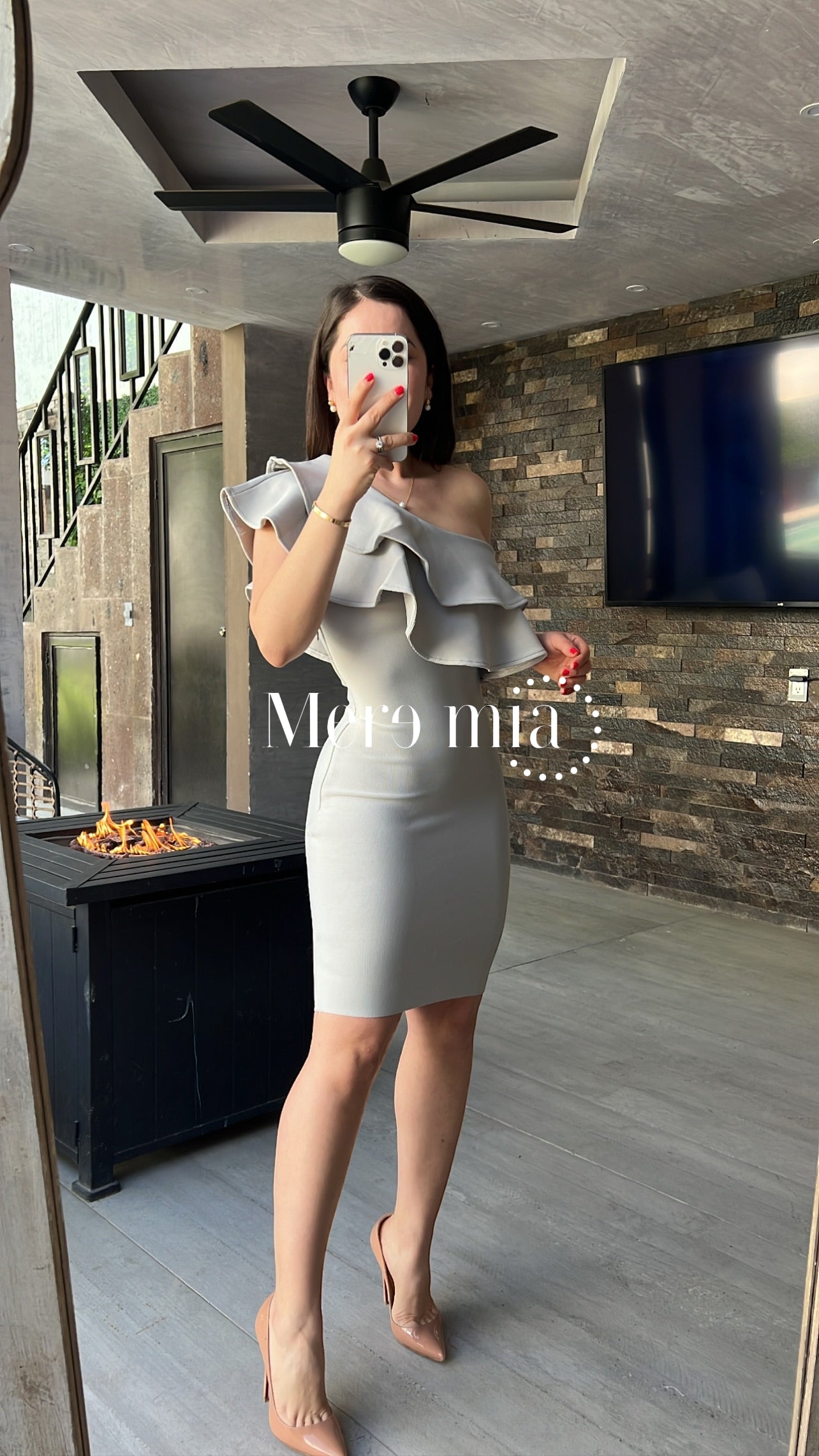 Vestido de un hombro olan